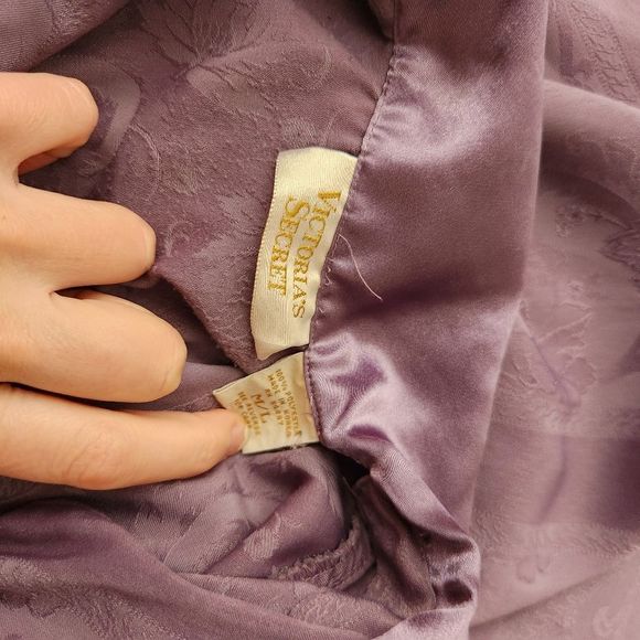 VICTORIA'S Secret Gold Label Vintage Grey Jacquard Night Shirt Medium/Large - Picture 5 of 7